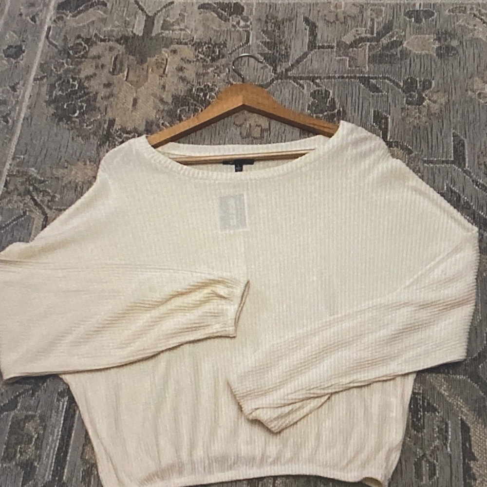 Freshman Cream Ribbed Knit Top